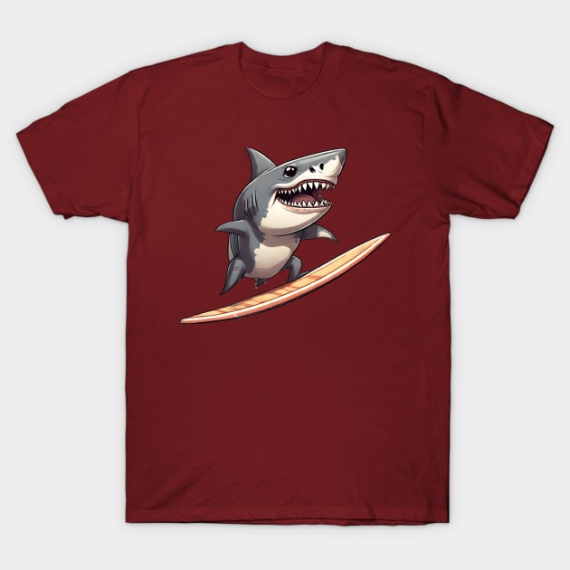 surfing shark T-Shirt by dodolanlaku